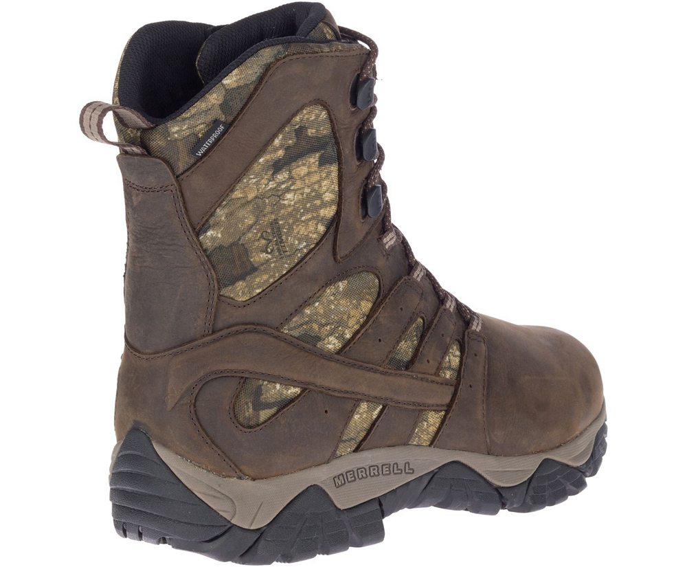 Botas Homem - Merrell Moab Timber Thermo 8\" Waterproof Sr - Marrom - HXC251607